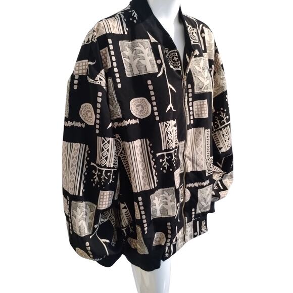 Vintage Cascais Womens size 2X Lightweight Artwear Classic Bomber Zipper Jacket - Picture 5 of 10